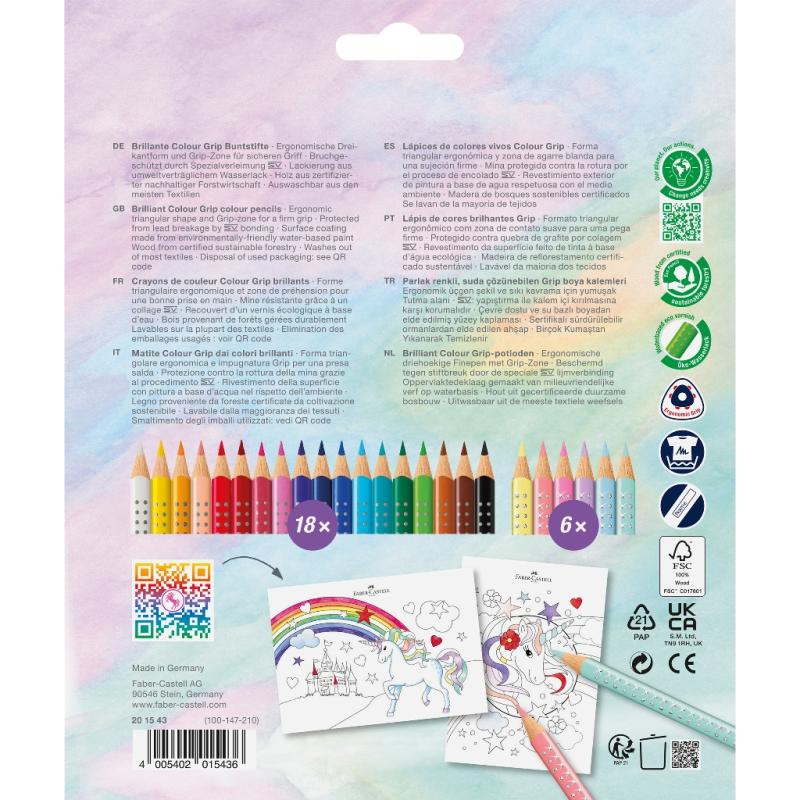 Faber-Castell Buntstift Colour Grip Einhorn 18+6